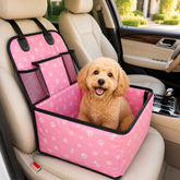 Premium Dog Car Seat Bed | Cozy Pet Travel Basket with Anti-Scratch Protection