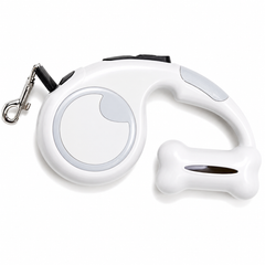 Premium 16.4 FT Retractable Dog Leash with Built-in Waste Bag Dispenser | One-Click Brake, Adjustable Automatic Leash for Small & Medium Dog