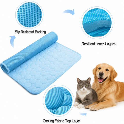 XL Pet Cooling Mat for Dogs & Cats | Washable Cooling Pad | Absorbent, Non-Slip Summer Sleeping Mat for Large Dogs