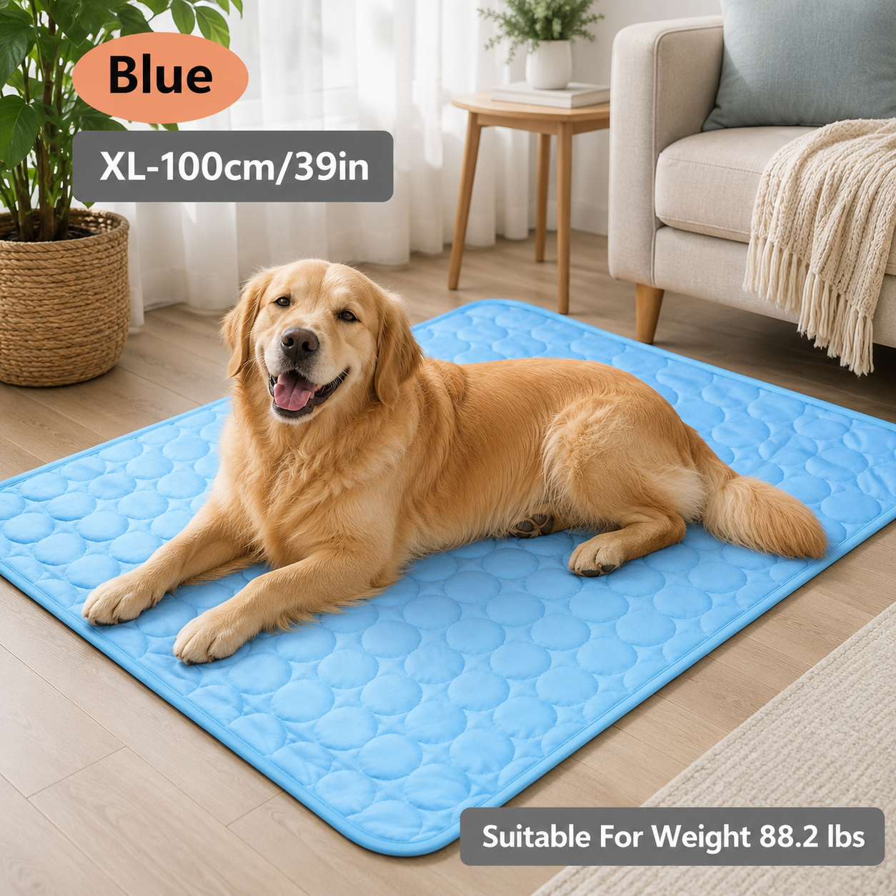 XL Pet Cooling Mat for Dogs & Cats | Washable Cooling Pad | Absorbent, Non-Slip Summer Sleeping Mat for Large Dogs