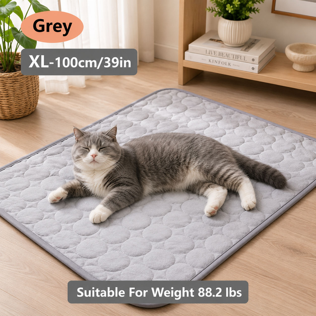 XL Pet Cooling Mat for Dogs & Cats | Washable Cooling Pad | Absorbent, Non-Slip Summer Sleeping Mat for Large Dogs