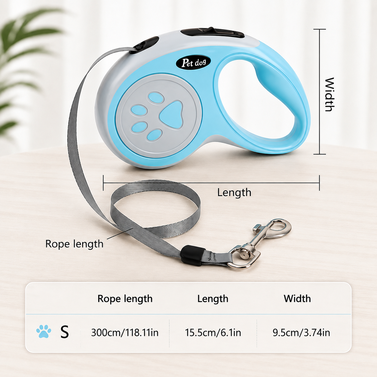 Premium Retractable Dog Leash | Automatic Tangle-Free Pet Leash with One-Button Brake for Small & Medium Dogs