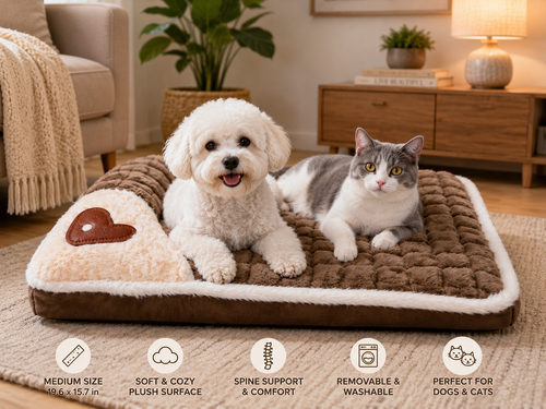 Dog & Cat Sleeping Mat – Washable Pet Mat for Dogs & Cats | Four Seasons Kennel Bed with Soft Spine Support