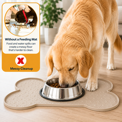 Premium Waterproof Pet Feeding Mat | Non-Slip Dog & Cat Food Bowl Placemat with Raised Edge