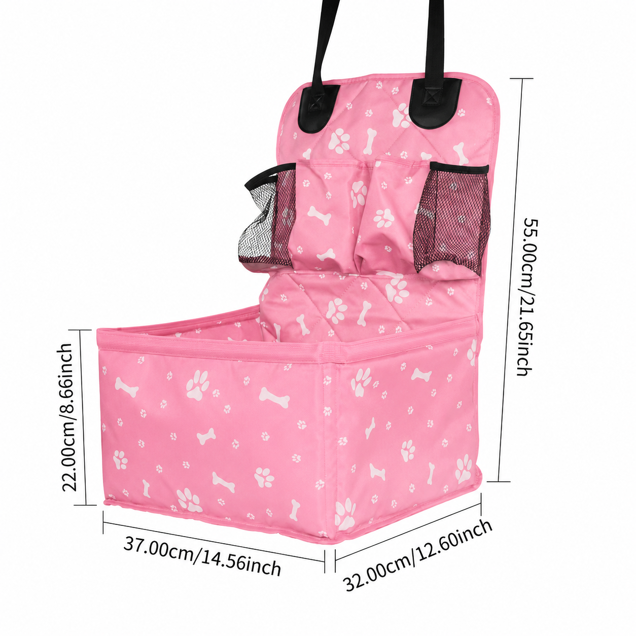 Premium Dog Car Seat Bed | Cozy Pet Travel Basket with Anti-Scratch Protection