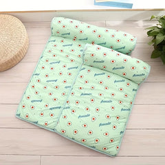 Cooling Dog Bed with Pillow | Breathable Summer Pet Bed for Small Dogs & Cats | Washable Non-Slip Ice Cooling Mat