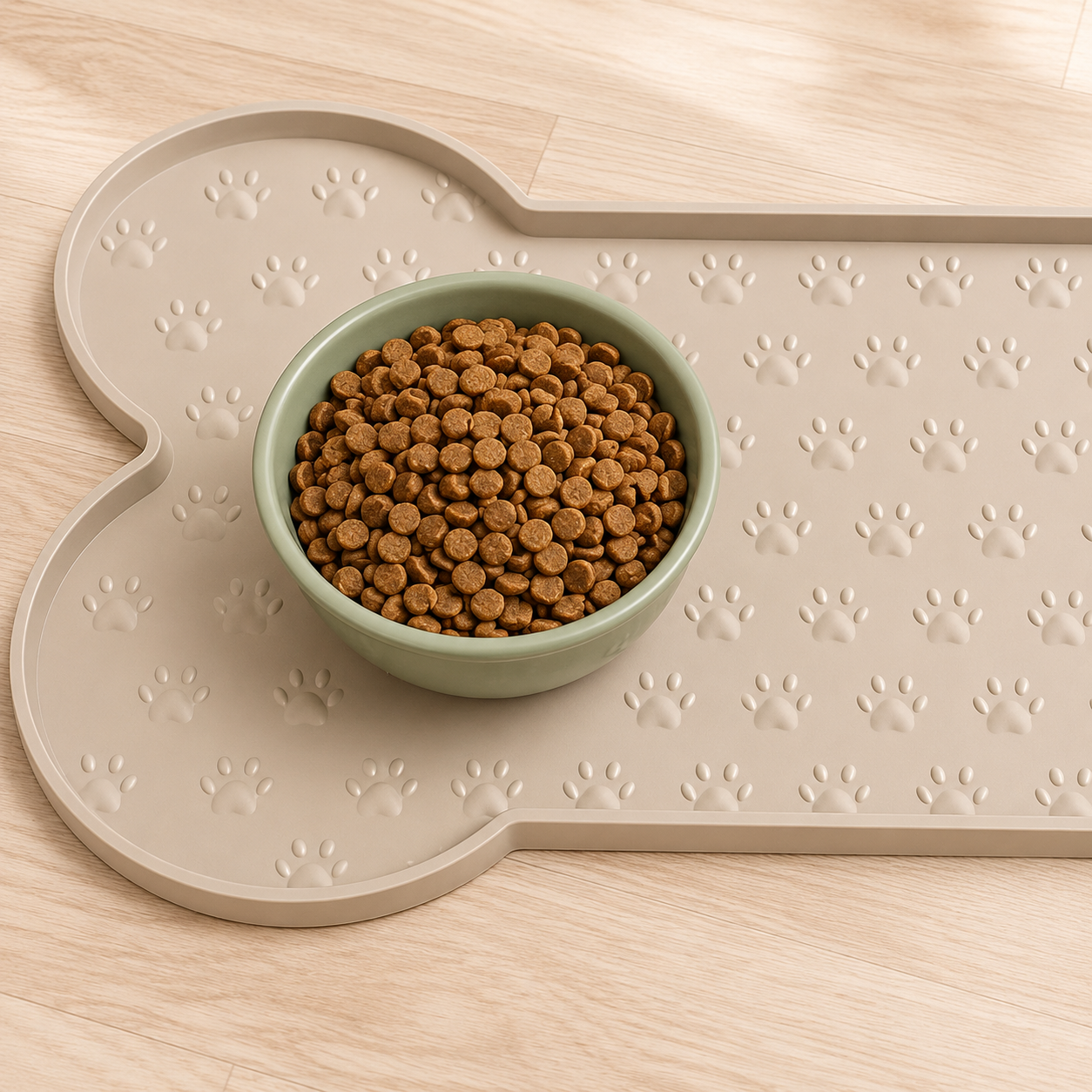 Premium Waterproof Pet Feeding Mat | Non-Slip Dog & Cat Food Bowl Placemat with Raised Edge
