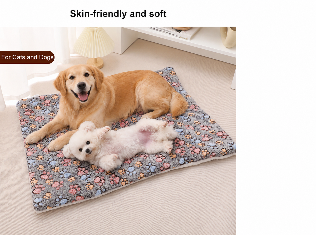 Luxury Thick Plush Dog Bed & Cat Bed – Washable Pet Mat for Small Dogs & Cats | Soft All-Season Crate & Sofa Bed